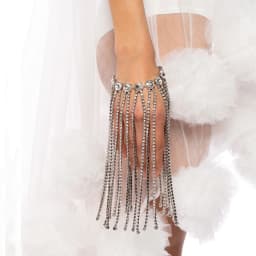 Fashion New Gorgeous Rhinestone Long Tassel Hand Bracelet Wristband Jewelry Women Hollow Charm Fringed Rectangle Bracelet Bangl