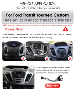 Hizpo 8G 128G Android Auto Carplay Car Radio For Ford Transit Tourneo Custom 2013-2021 Multimedia Video Player Navigation GPS BT
