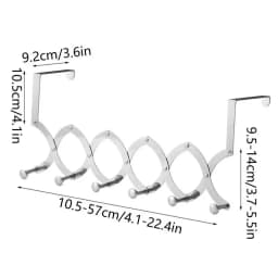 Over The Door Coat Hanger Retractable Metal Hooks Rack With Multi Functions Home Storage Accessories For Towel Hats Keys