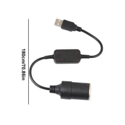 USB To Car Lighter Adapter Connector Cable USB Adapter Plug Socket Wired Controller Plug 5V To 12V Converter Extension Cord