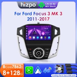 Hizpo 2 Din Android 13 Car Radios for Ford Focus 3 2011 - 2017 MK3 4G Wifi DSP Stereo Carplay Auto GPS Autoradio Nnavigatore