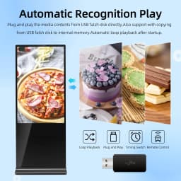 65 Inch 4K Digital Signage Kiosk Indoor Floor Standing Commercial Monitor Advertising Display LCD Totem with HDMI Input