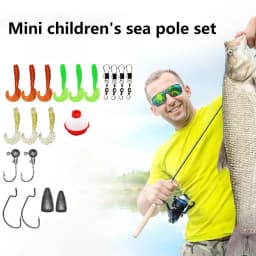 Small Fishing Pole Mini Telescopic Sea Pole Set for Kids Portable Lightweight Fishing Gear Children's Fishing Pole for Beginners