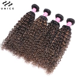 UNice Hair FB30 Highlight Mixed Brown Color Curly Bundles 100% Human Hair Bundles 1Pc 3Pcs 4Pcs Deal