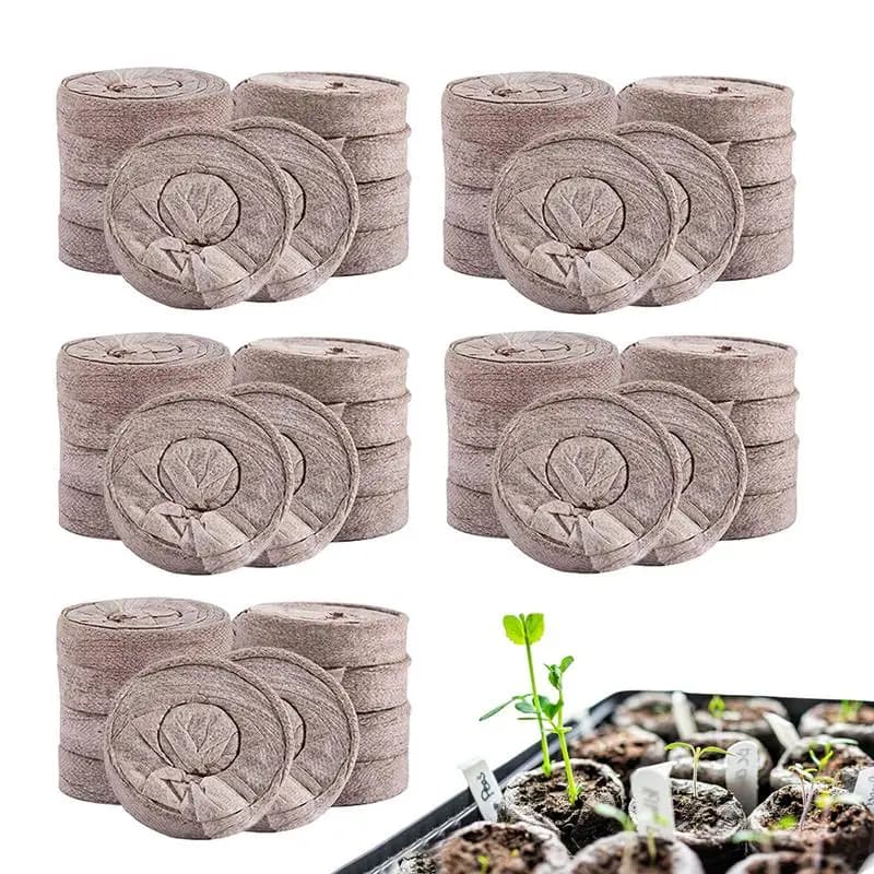 Plant Starting Pellets Soil Block Compressed Soil Pellets 50pcs Plant Starter Pods Compact Plant Pods Bulk for Starting Plant