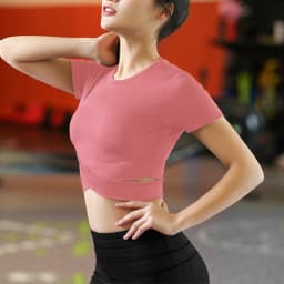 Sports Yoga Top Female Fitness Crop Top Gym Workout T-shirts Short Sleeve Vest Running Training Clothes For Women
