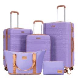 Travelhouse Luggage Set 4-Piece ABS Suitcase With Spinner Wheels, 24 Inch and 28 Inch with TSA Lock, 16, 20 Inch Carry On Luggage