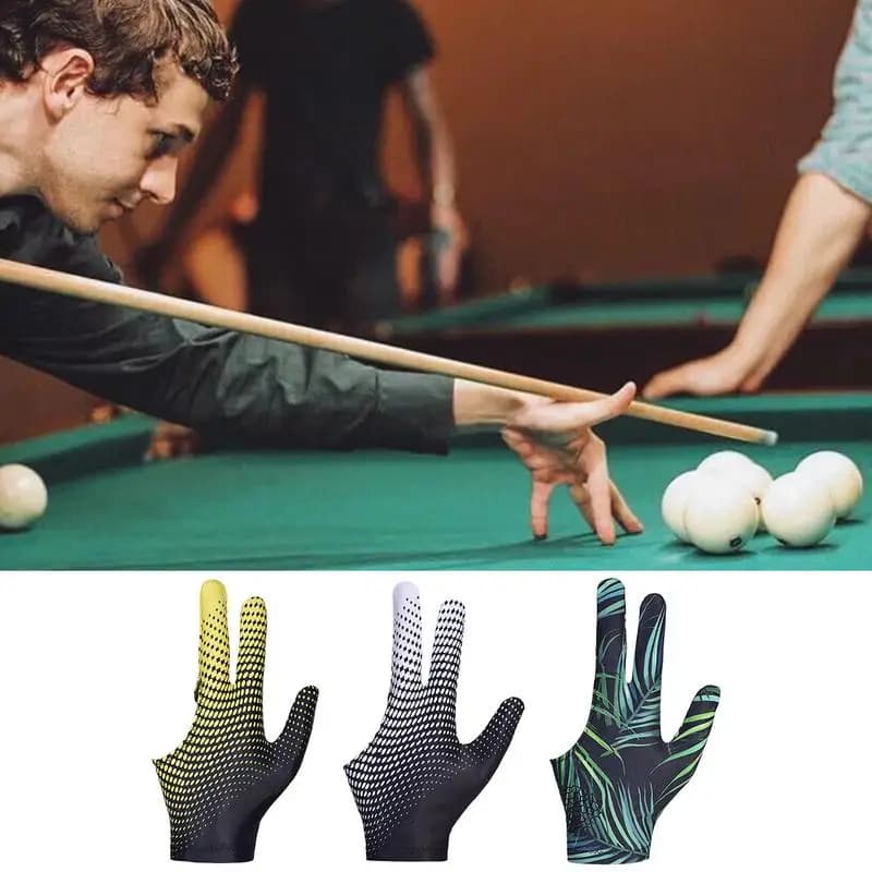 Billiards Gloves 3 Finger Billiards Glove Left/Right Hand Billiard Glove Non-Slip Elastic Billiard Training Gloves Accessories