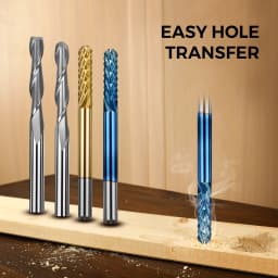 Laser Woodworking Milling Cutter Tools Titanium Coat End Mill 3.175mm Nano Blue Coat Cutting Wood Engraving Bits for TTC450 Pro