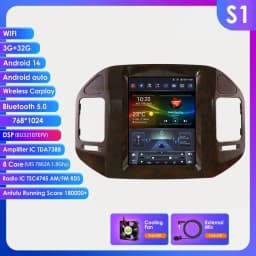 Hizpo 9.7" For Mitsubishi Pajero V60 V68 V73 1999-2006 Tesla Screen Car Android Multimedia Radio Stereo Carplay GPS Navigation