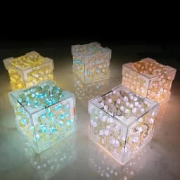 Cube Tulip Flower Sea Night Light DIY Tulip Mirror Light Bedroom Atmosphere Decoration Bedside Lamp Girls Mother's Day Gift