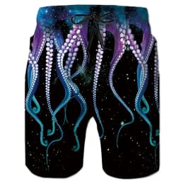 Hot Men's Summer Beach Shorts Swim Trunks Plus Size Monster Kraken Straight Hawaii Style Sea Pool Loose Quick-Drying Beachwear
