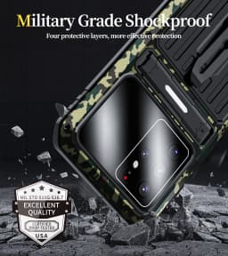 for Samsung Galaxy S22 S21 Ultra Aluminum Metal Case with Screen Protector Heavy Duty Dustproof Dropproof Shockproof Metal Case