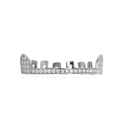 GUCY Hip Hop Full CZ Stones Teeth Grillz Caps Cubic Zircon Iced Out Micro Pave Top Charm Grills For Men Women Jewelry Gift