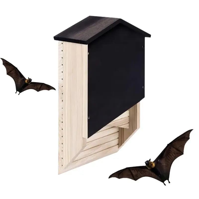Wooden Bat House Wood Shelter For Bat Colony Reusable Wooden Bat Box Shelter For Hibernation Wooden Bat Box Shelter For Garden