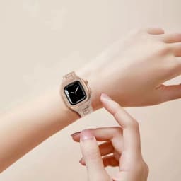 Luxury Diamond Case Modification Kit for Apple Watch Band 45mm 44mm Diamond Stainless Steel Strap for Iwatch Series 8 7 6 SE 5 4