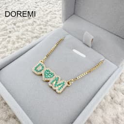DOREMI Custom Name Necklace Crystal Colorful Birthstone Personalized Bubble Name Necklace Custom Name Jewelry for Women Mother