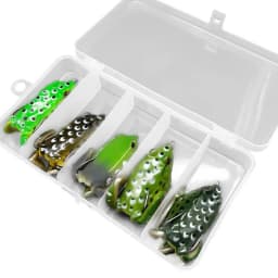 Trout And Bass Fishing Lures Soft Swimbait Fishing Frog Topwater Lures Realistic Frog Shape Simulation Soft Baits Reusable 5pcs