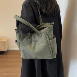 Corduroy Tote Bag Travel Crossbody Purse Business Bag Large Messenger Shoulder Bag Women's Corduroy Handbags For Casual Work