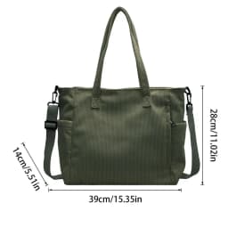 Corduroy Tote Bag Travel Crossbody Purse Business Bag Large Messenger Shoulder Bag Women's Corduroy Handbags For Casual Work