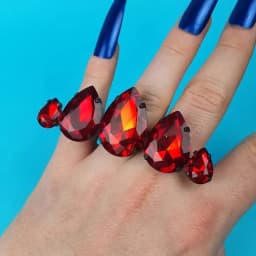 Stonefans Oversized Overlong Colorful Rings Statement Jewelry for Women Exaggerated Large Cocktail Ring Open Finger Accessories