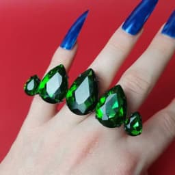 Stonefans Oversized Overlong Colorful Rings Statement Jewelry for Women Exaggerated Large Cocktail Ring Open Finger Accessories