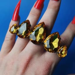 Stonefans Oversized Overlong Colorful Rings Statement Jewelry for Women Exaggerated Large Cocktail Ring Open Finger Accessories