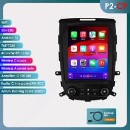 Hizpo For Tesla Style 2Din Car Radio For Hyundai Santa Fe 2 2006 2007-2012 Stereo Multimedia Video Player Navigation GPS Carplay