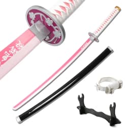 Japanese Anime Samurai Sword Cosplay Character Weapons Porps Wooden Blade Toy Katana Kyoujurou Shinobu Black Muichirou