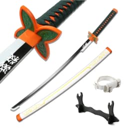 Japanese Anime Samurai Sword Cosplay Character Weapons Porps Wooden Blade Toy Katana Kyoujurou Shinobu Black Muichirou