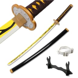 Japanese Anime Samurai Sword Cosplay Character Weapons Porps Wooden Blade Toy Katana Kyoujurou Shinobu Black Muichirou