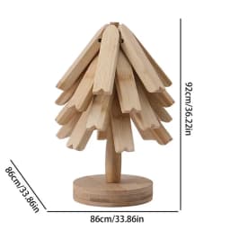Wooden Tree Trivet Set Tree Wooden Dish Pot Mat Plate Trivet Multifunctional Hot Pad Heat Resistant Tree Shape Wooden Trivet