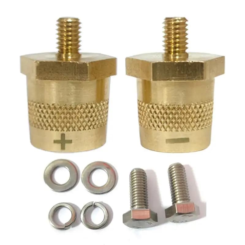 Battery Terminal Connector Multipurpose M8 Thread Brass Side Post Threaded Terminal Stud End Metal Battery Terminal Charging