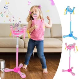 Children's Microphone with Stand Karaoke Machine Microphone Microphone Stand Playset Kids Standing Microphone Microphone Toys