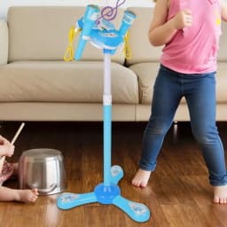 Children's Microphone with Stand Karaoke Machine Microphone Microphone Stand Playset Kids Standing Microphone Microphone Toys