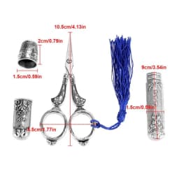 Embroidery Scissors Vintage European Style Precision Scissors Sewing Tools Exquisite Metal Sewing Thimble Vintage Scissors