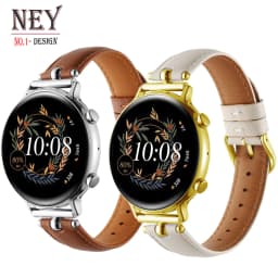 luxury Leather loop for Samsung Galaxy watch 6/5/pro/4/classic 43mm 47mm 20mm band Genuine Design bracelet Huawei Gt 2-2e strap