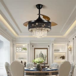 Modern Intelligent Ceiling Fan Lights App Rc Adjustable 6 Level Speed Luminaire Bedroom Led Fandelier Lamp Indoor Pendant Light