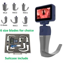 3.5' HD Touch Screen Anesthesia Digital Video Laryngoscope 6 Sizes Reusable Sterilizable Blades Optional