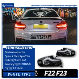 AKD Tail Lamp for BMW F22 F23 F87 LED Tail Light 2014-2019 M2C 220i 225i Rear Fog Brake Turn Signal Automotive Accessories