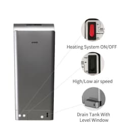 AIKE 7-10s Bathroom Vertical Hand Dryer Automatic High Speed Hand Dryer with UV Germicidal Lamp HEPA Filter and Brushless Motor