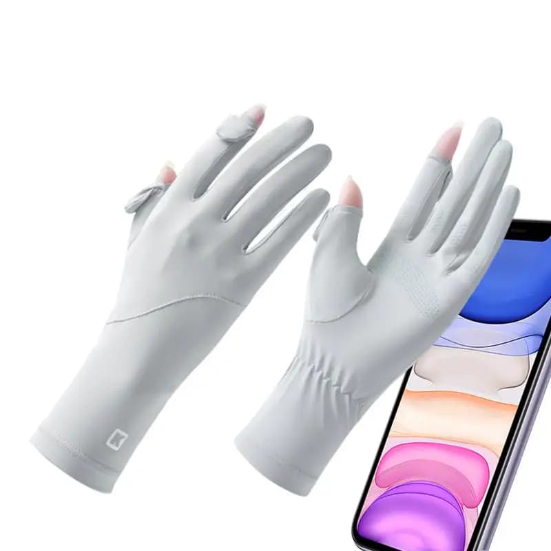 Summer Men Women Gloves Anti-UV Ice Silk Gloves Fishing Cycling Driving Sun Protection Touchscreen Running Mittens Thin Gloves