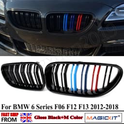 For BMW M6 F06 F12 F13 650i 640i Gloss Black Front Kidney Grille Grill M-Color