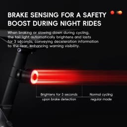 ROCKBROS Bicycle Rear Light Bike Smart Brake Sensing Taillight Type-C Charging Day/Night Sensing MTB Road Bike Accessories