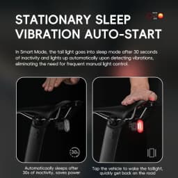 ROCKBROS Bicycle Rear Light Bike Smart Brake Sensing Taillight Type-C Charging Day/Night Sensing MTB Road Bike Accessories