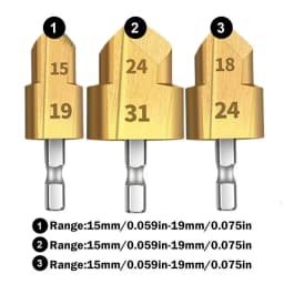 6.35mm PPR High Speed Steel Spigot Reamer Hexagonal Shank PVC Pipe Plastic Pipe Repair Plumb Fit Ream Hole Elbow Tee Plumber