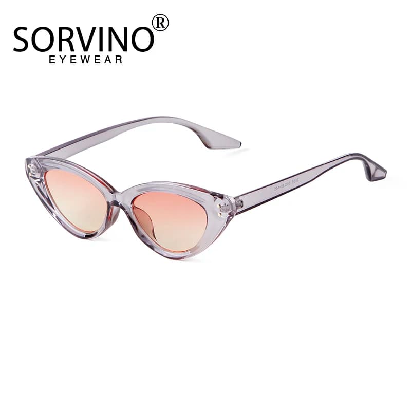 SORVINO Vintage Cat Eye Triangle Rivet Sunglasses Retro Trendy Small Frame Olive Green Sun Glasses Fashion Summer Eyewear UV400
