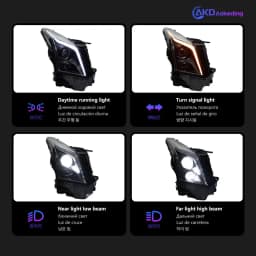 AKD Head Lamp for Cadillac ATS LED Headlight 2014-2018 Headlights ATS-L DRL Turn Signal High Beam Angel Eye Projector