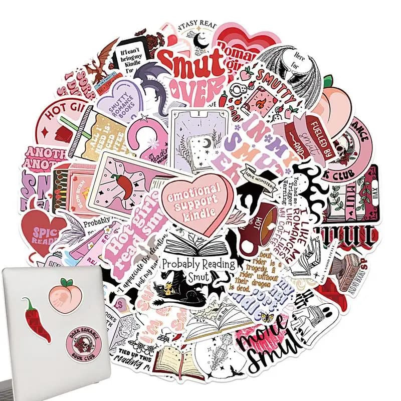 Funny Decals For Water Bottle Reading Water Bottle Stickers Decorative Stickers Decals Waterproof 52 PCS Decals For Laptop Water
