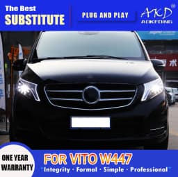 AKD Head Lamp for Vito W447 LED Headlight 2014-2021 Headlights V260 DRL Turn Signal High Beam Angel Eye Projector Lens